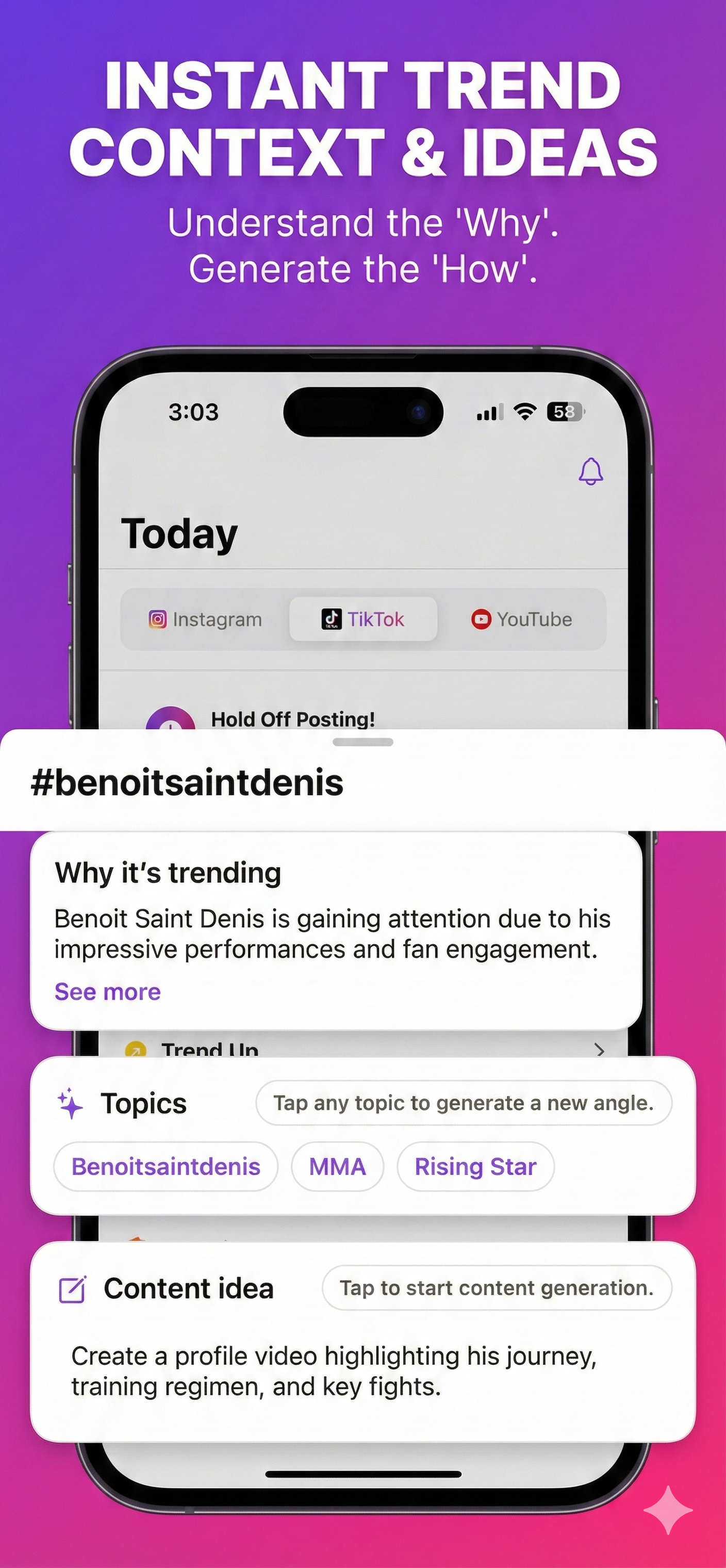 Trend Engine feature - Real-time trend insights and actionable concepts